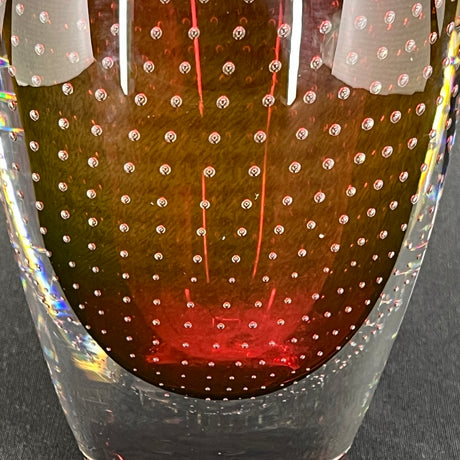 Pink glass vase from Magnor Glassworks