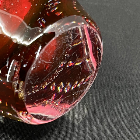 Pink glass vase from Magnor Glassworks