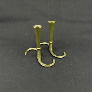Green enameled candlestick by Jens Harald Quistgaard
