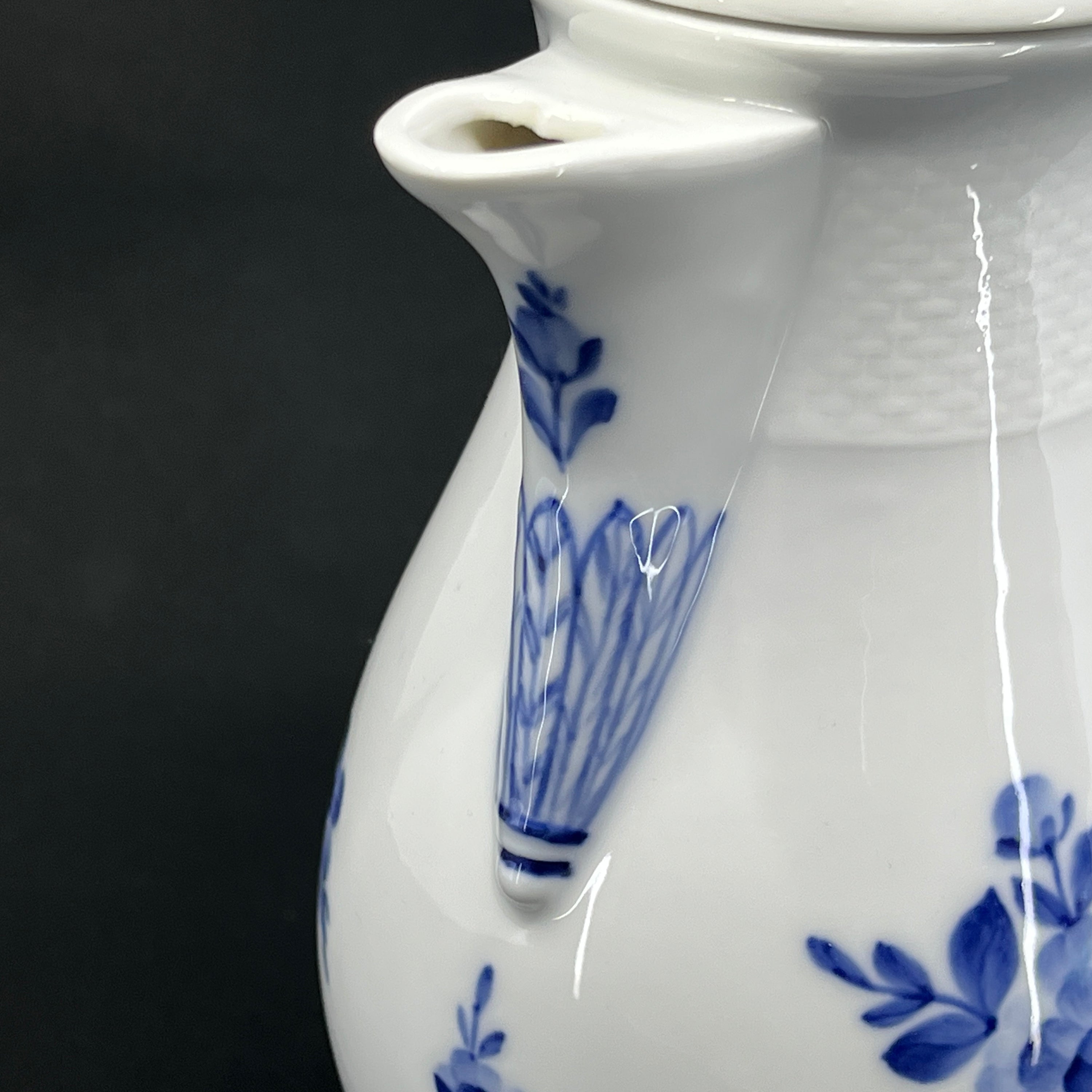 Rare Blue Flower Braided Coffee Pot