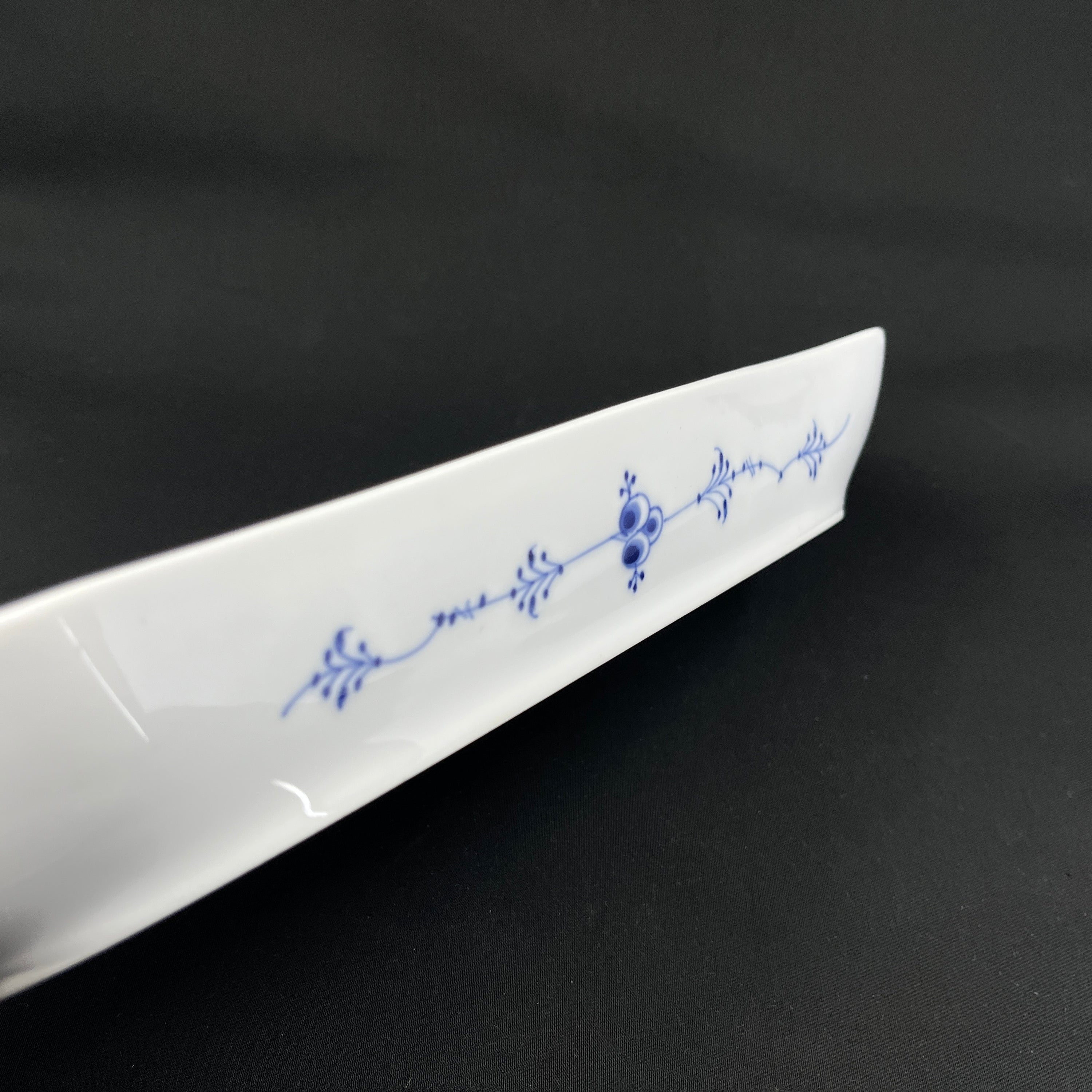 Rare Blue Fluted Half Lace Celery Dish
