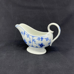 Blue Fluted Fluted Plain gravy boat 1/308, 2nd variety.