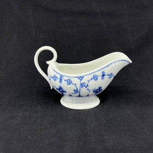 Blue Fluted Fluted Plain gravy boat 1/308, 2nd variety.