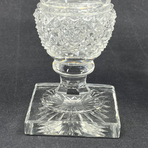 A pair of crystal glass crater vases
