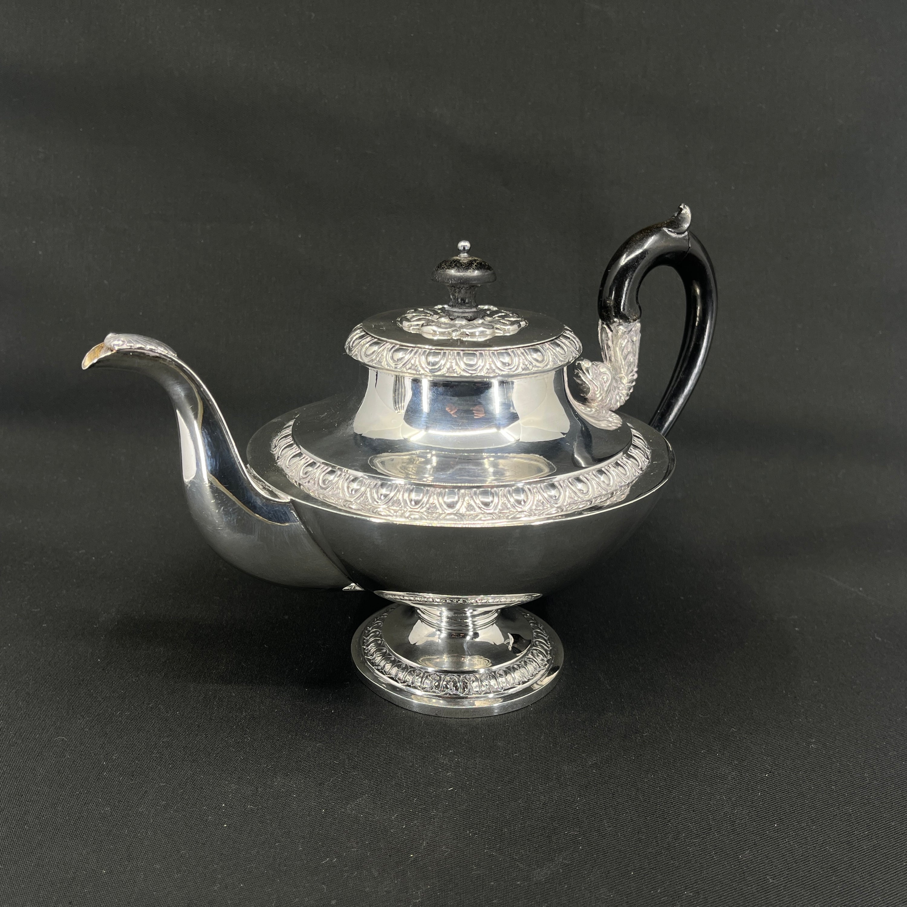 Danish empire teapot in silver from 1829