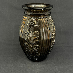 Røgtopas pressed glass vase from Holmegaard