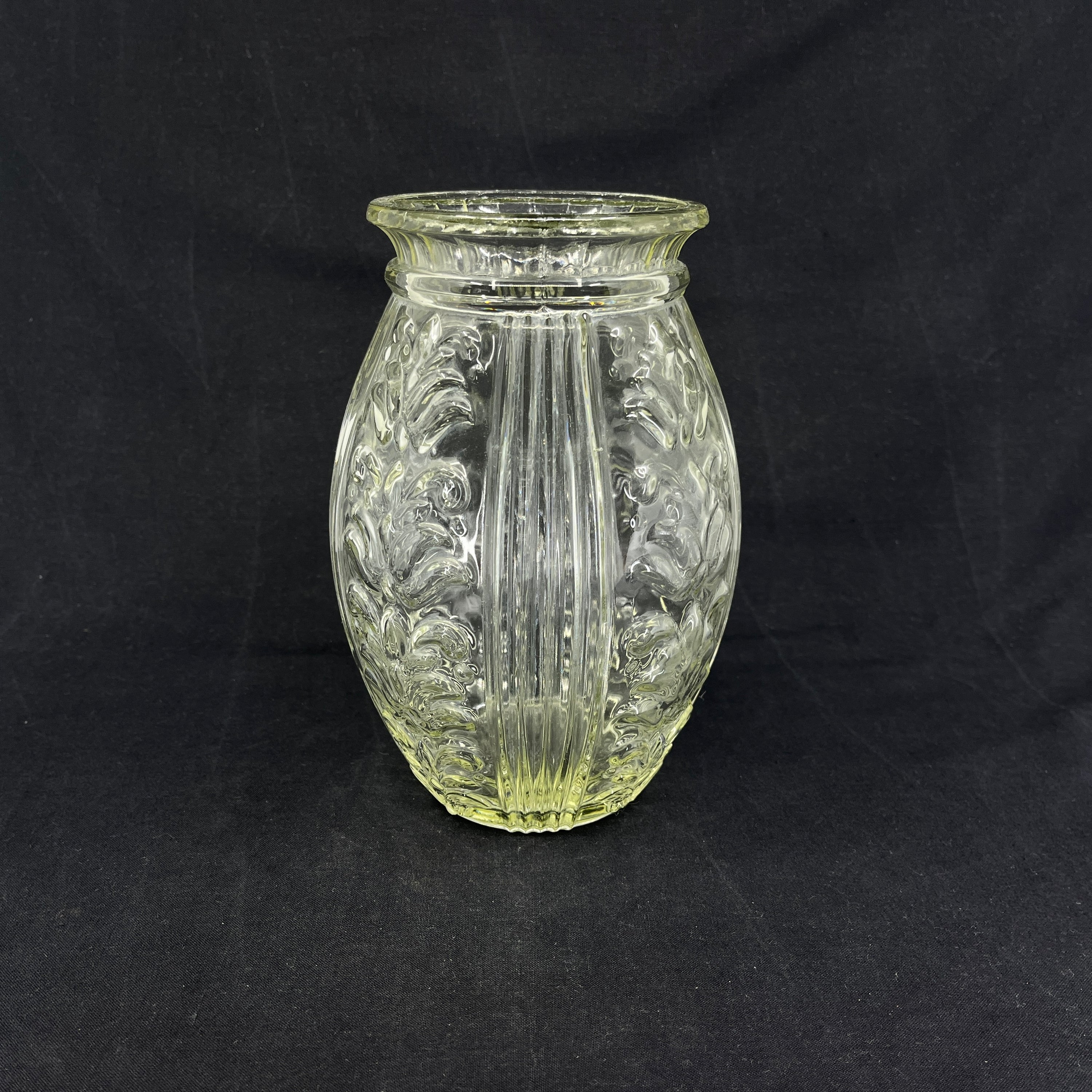 Clear pressed glass vase from Holmegaard