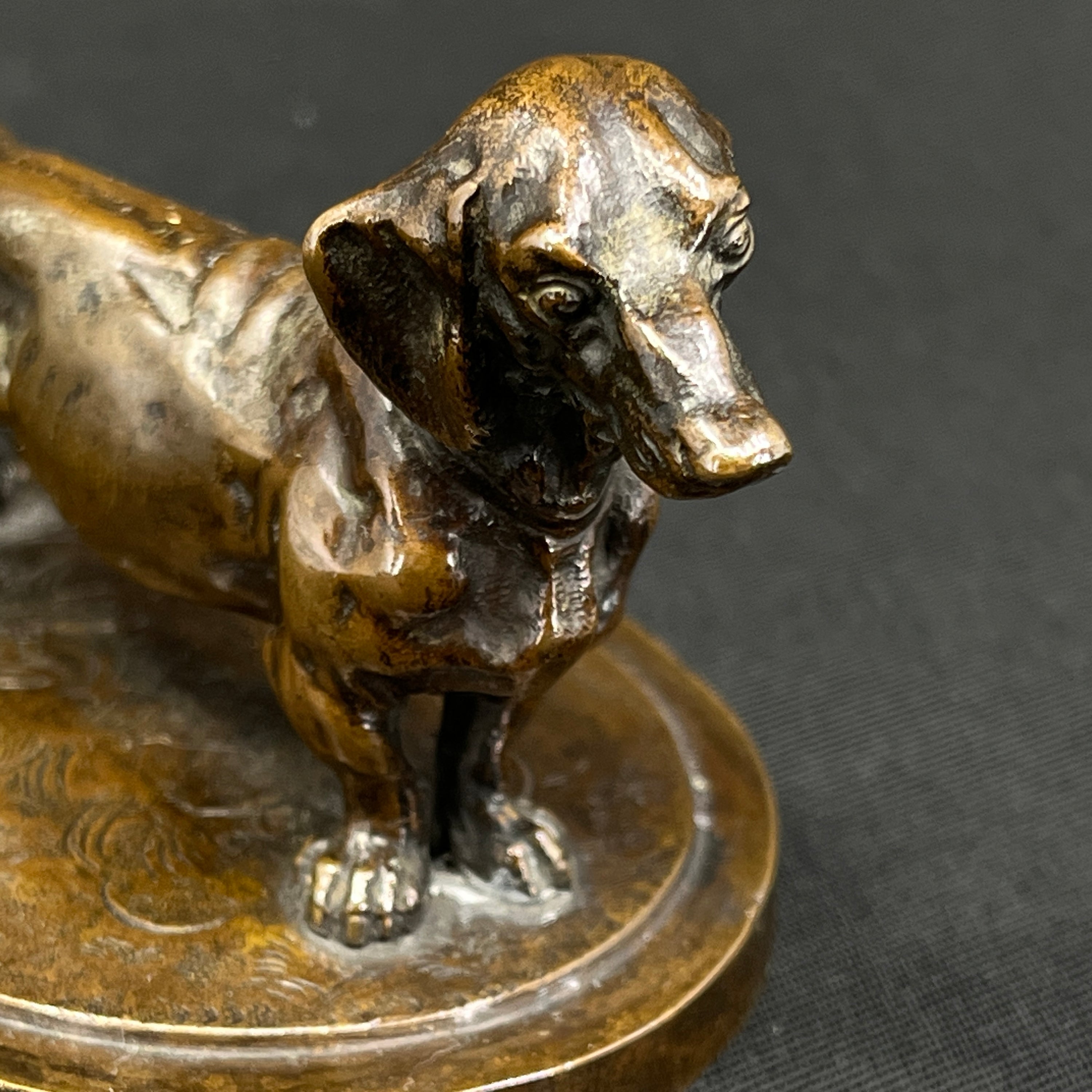 Bronze figure of dachshund