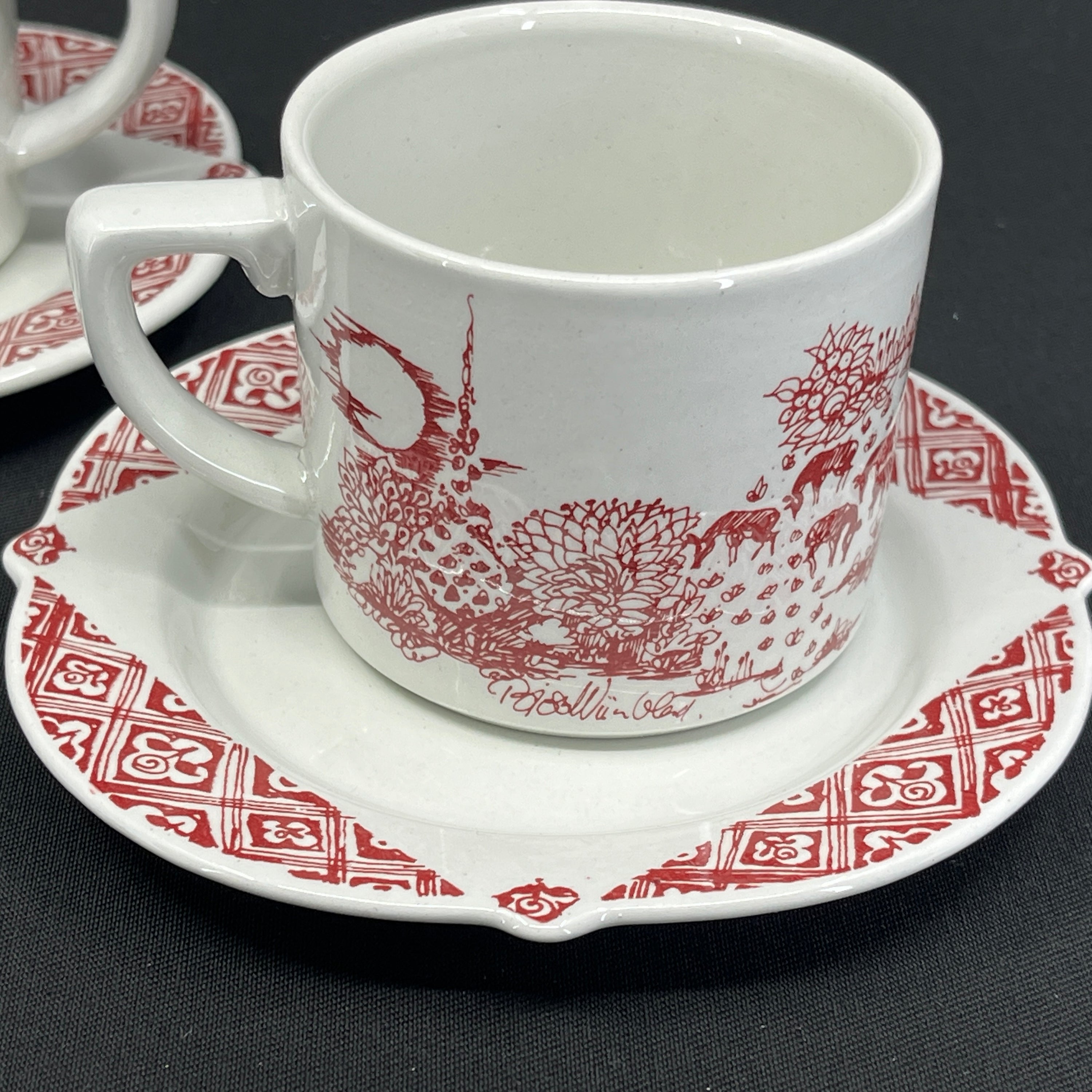Bjørn Wiinblad coffee cup from Nymølle, Red Eremitage