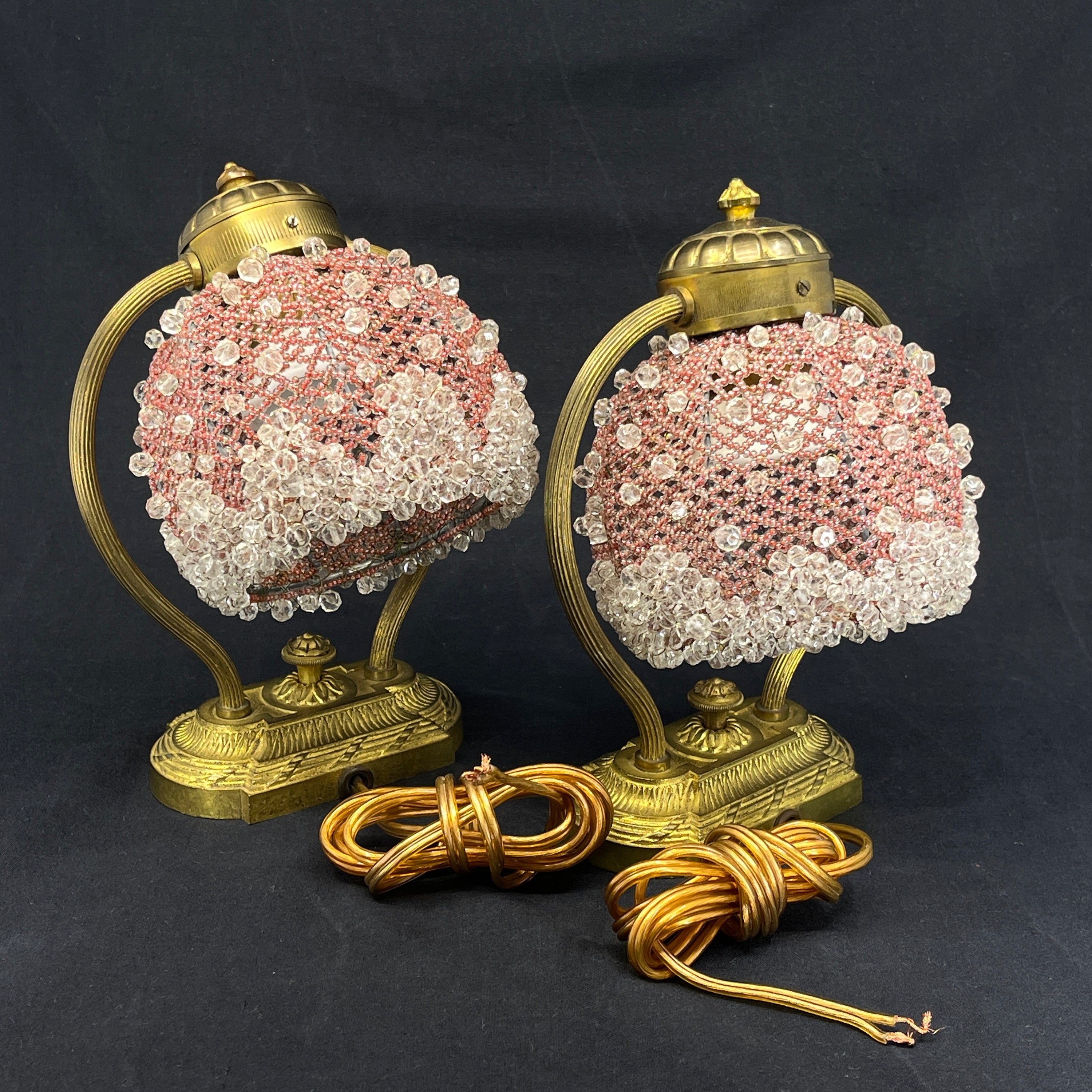 A pair of bedside lamps