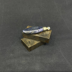 Perfume bottle - blue striped glass