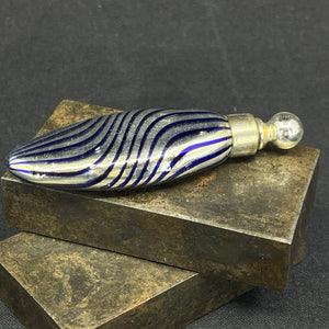 Perfume bottle - blue striped glass