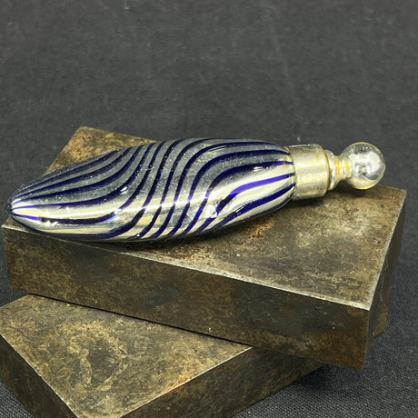 Perfume bottle - blue striped glass