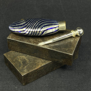 Perfume bottle - blue striped glass