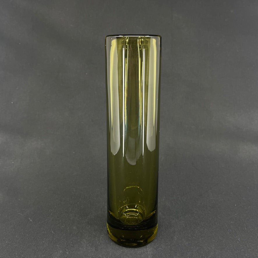 Oliven cylindervase, 21 cm.