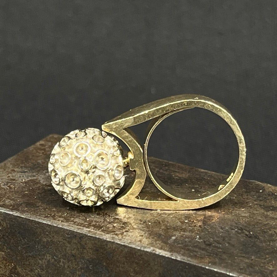 Moderne cocktail ring fra A. Michelsen, 14 karat guld