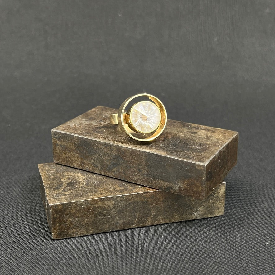 Cocktailring fra 1960'erne, 14 karat guld