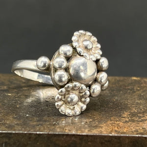 Danish art nouveau ring in silver, size 54