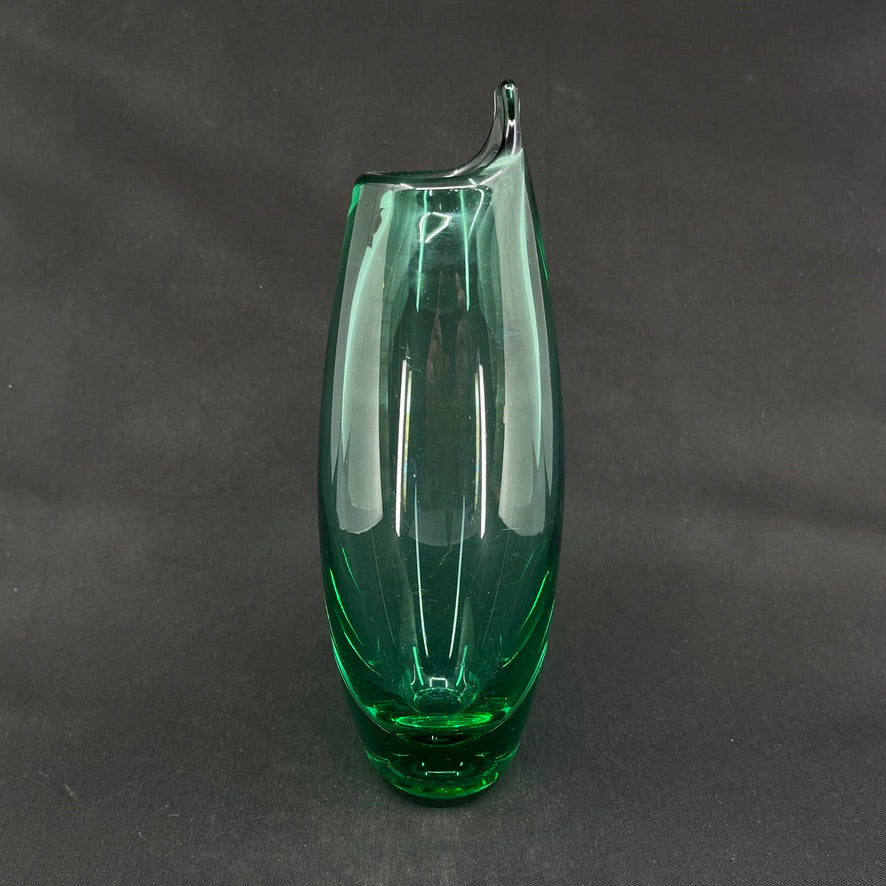 Sea Green vase from Holmegaard with tale