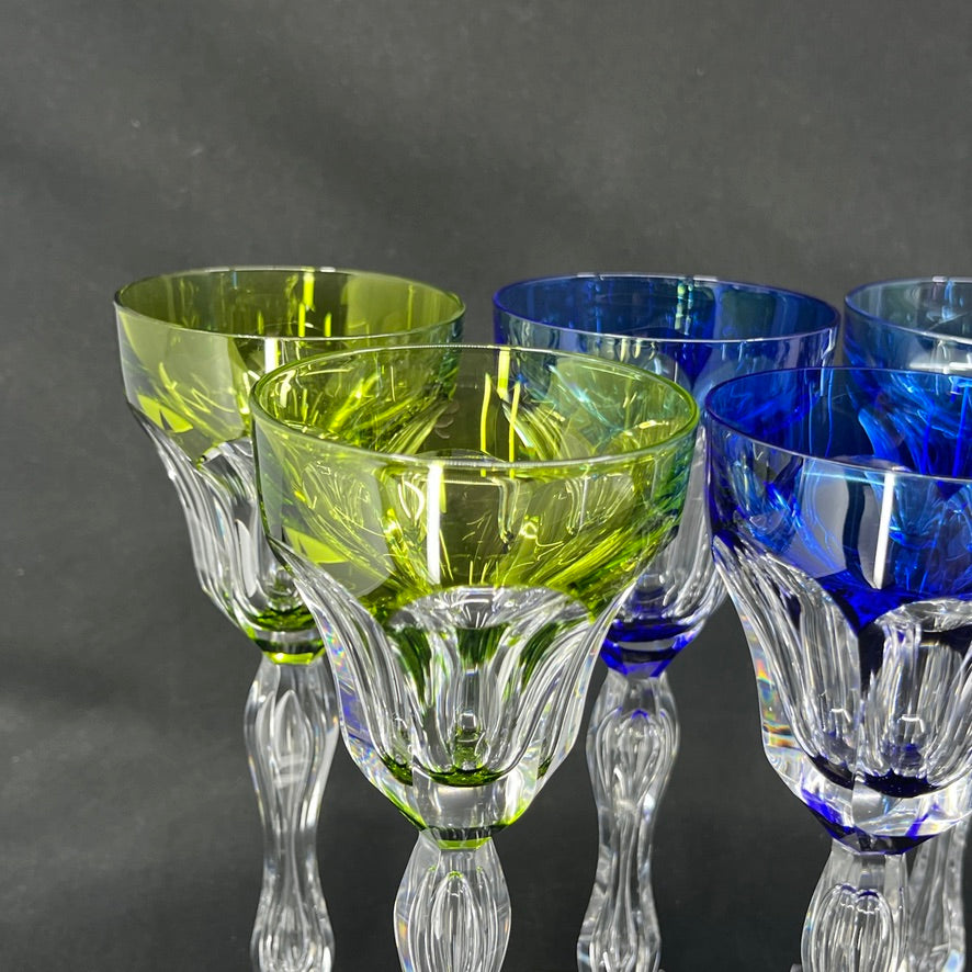 8 rare Lalaing hock glasses