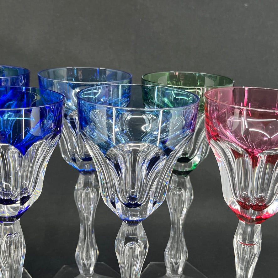 8 rare Lalaing hock glasses
