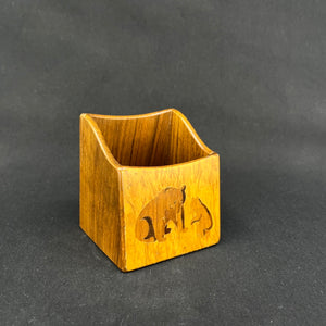 Pen holder with marquetry – Bears