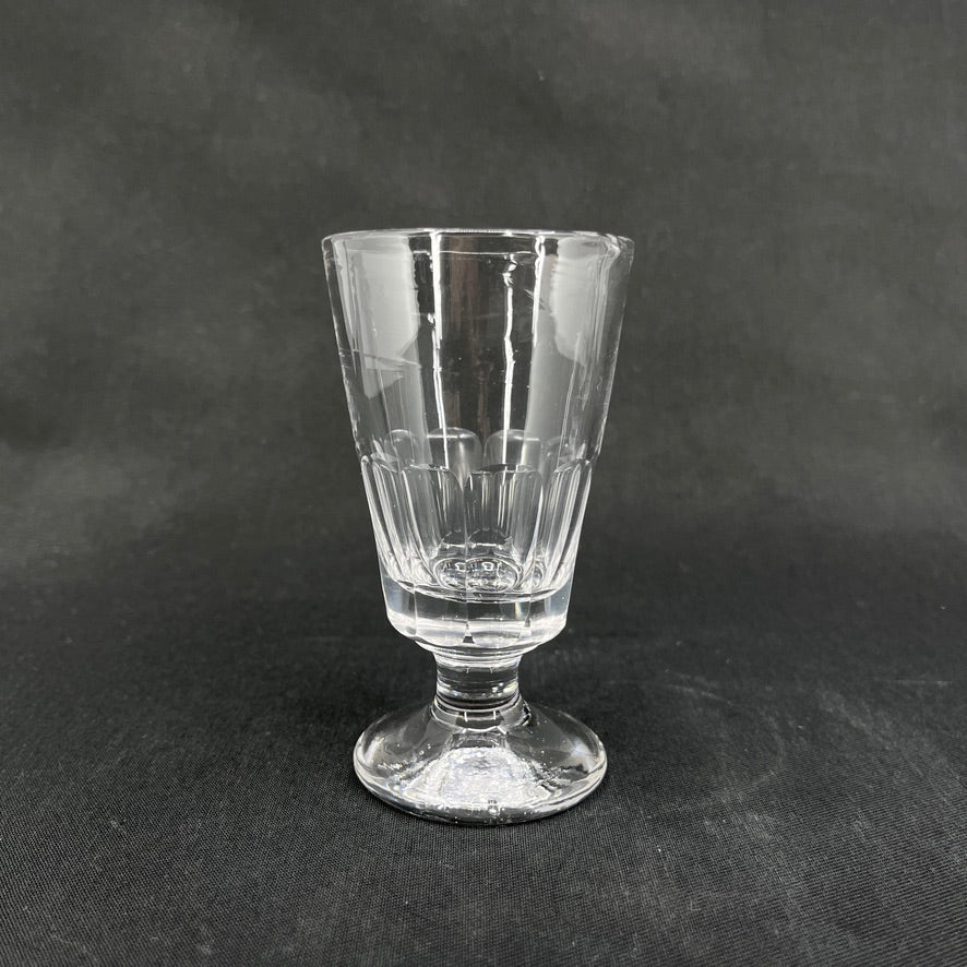 A pair of faceted toddy glasses, 10.5 cm.
