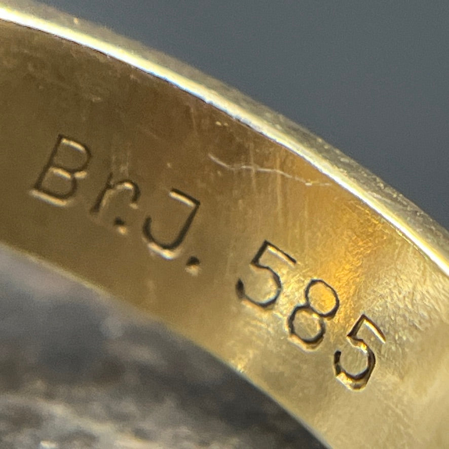 Cocktailring fra 1960'erne, 14 karat guld
