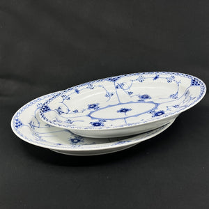 Musselmalet Halvblonde ovalt fad, 34,5x26,5 cm.