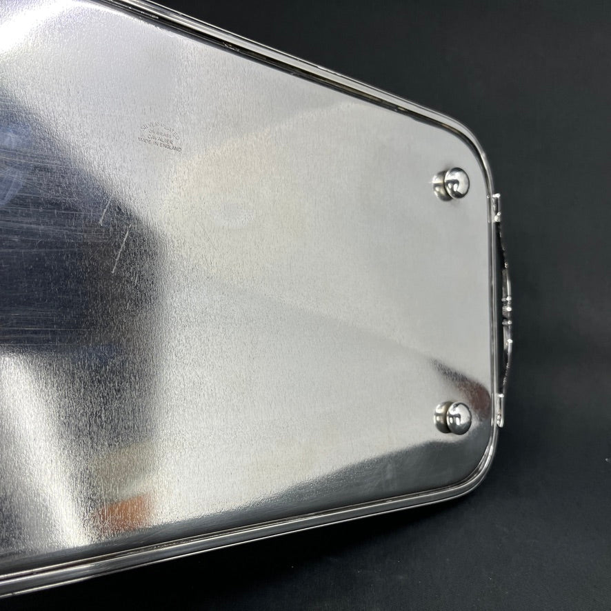 Oblong silver-plated English tray