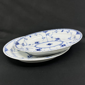 Musselmalet Halvblonde ovalt fad, 34,5x26,5 cm.