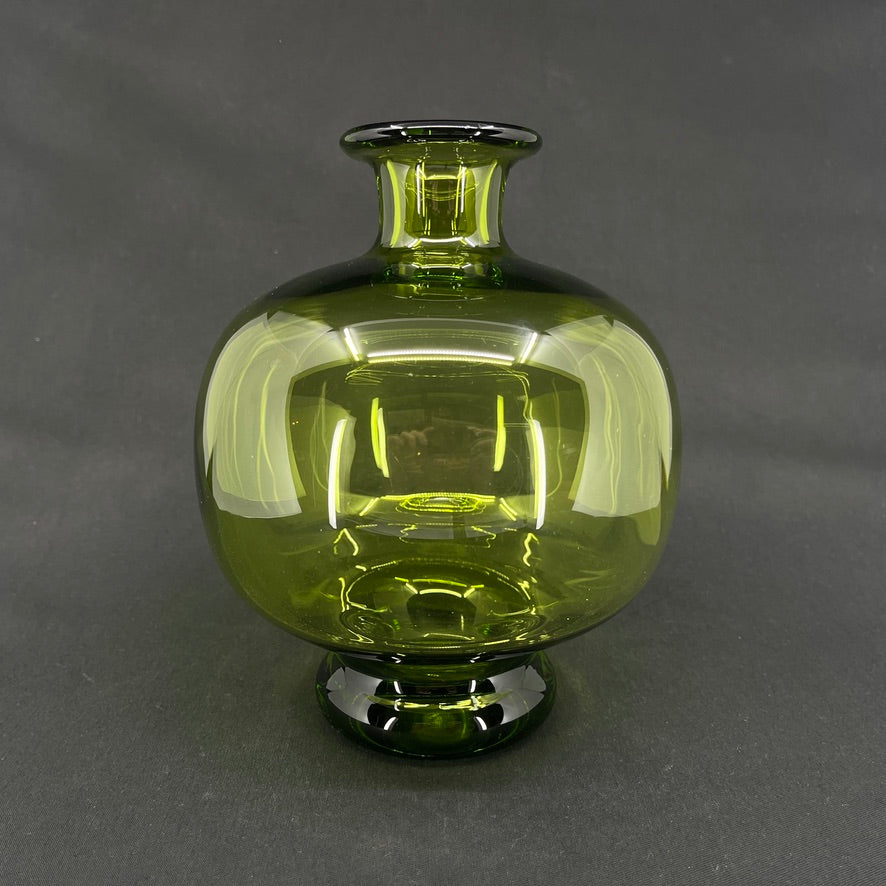 Round May green vase from Holmegaard, 22 cm.