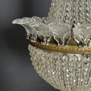 Beautiful crystal chandelier from the 1910s–1920s – pearls on string
