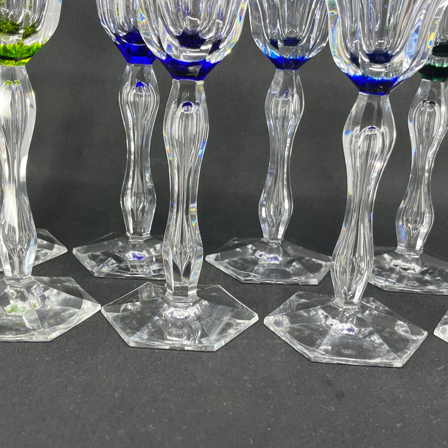 8 rare Lalaing hock glasses