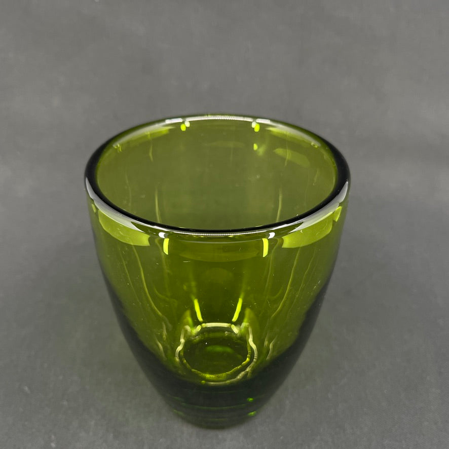 May green vase from Holmegaard, 14 cm.