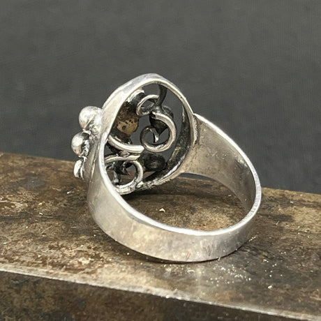 Dansk art nouveau ring i sølv, str. 63