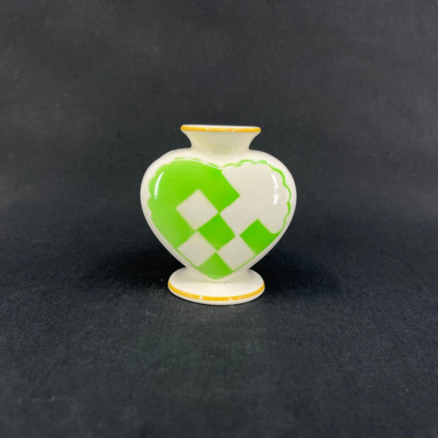 Green Christmas heart from Aluminia, minor crazing.