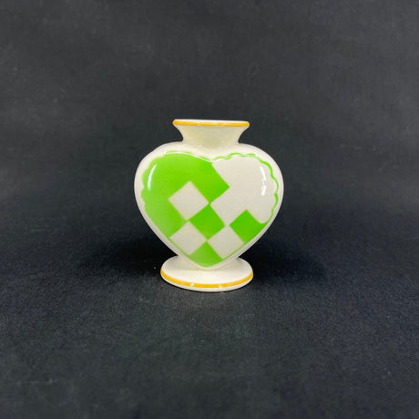 Green Christmas heart from Aluminia, minor crazing.