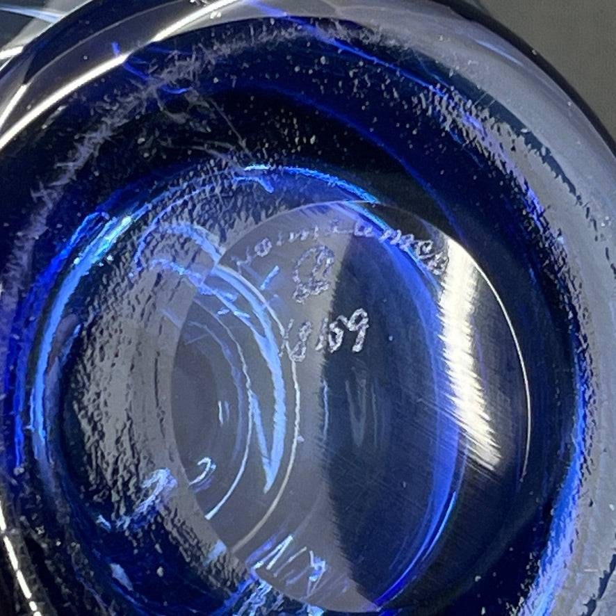 Sapphire Blue vase from Holmegaard, 13 cm.