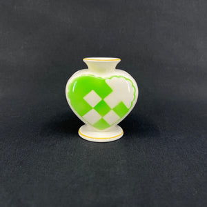 Green Christmas heart from Aluminia, minor crazing.