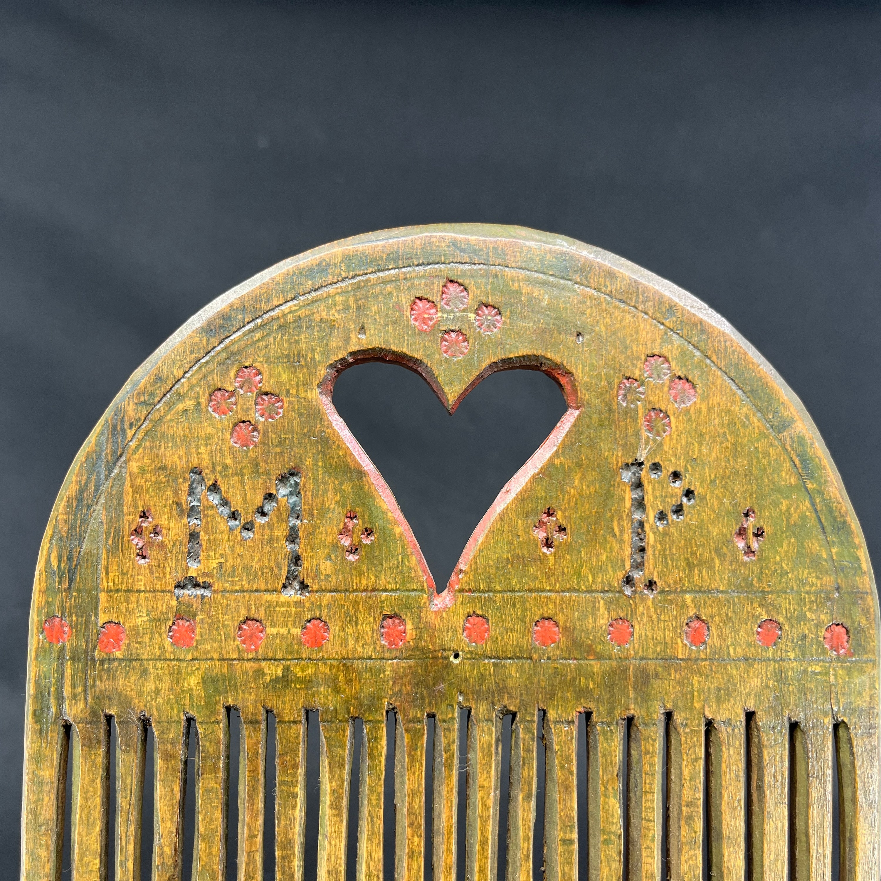 Antique elm weaving damper from 1819