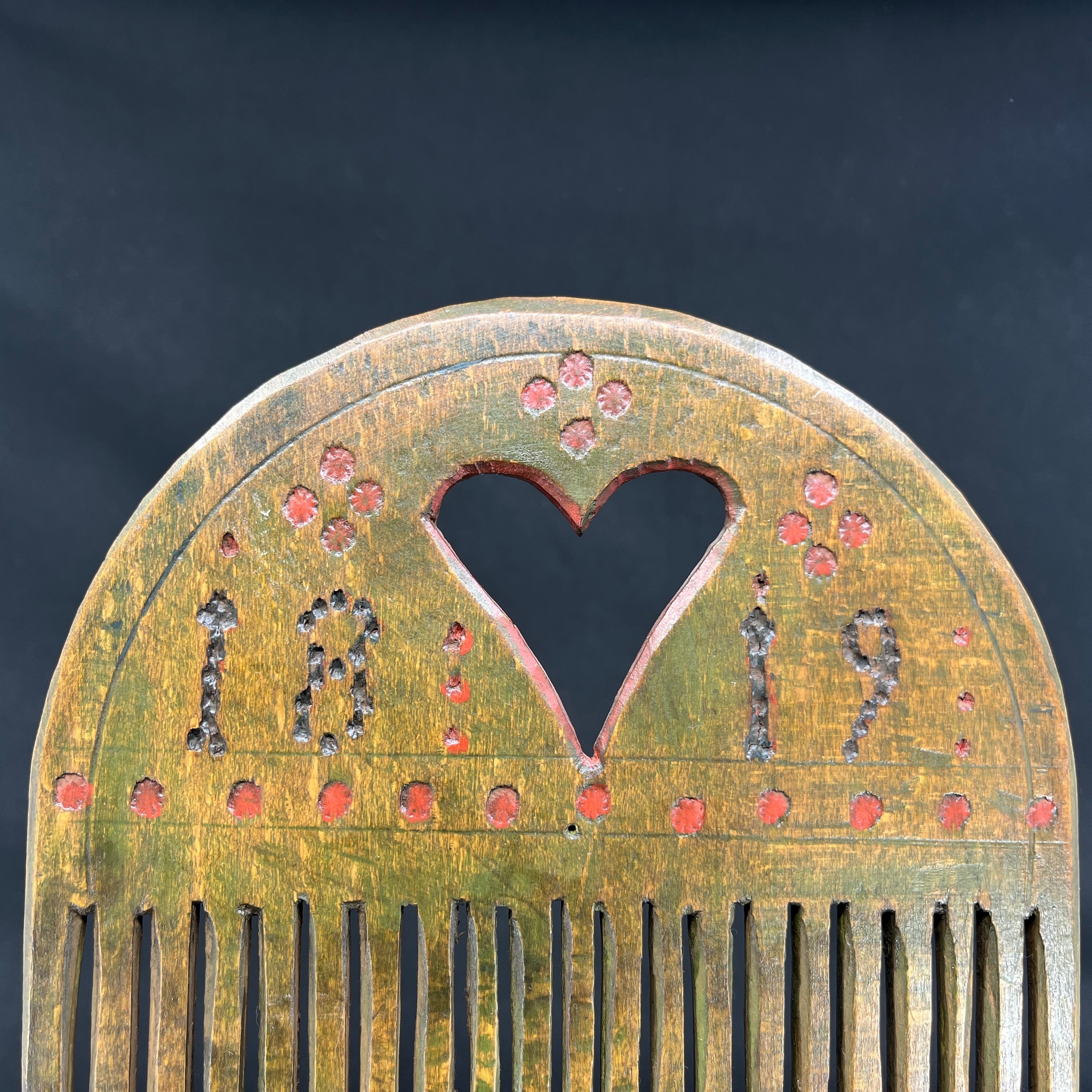 Antique elm weaving damper from 1819