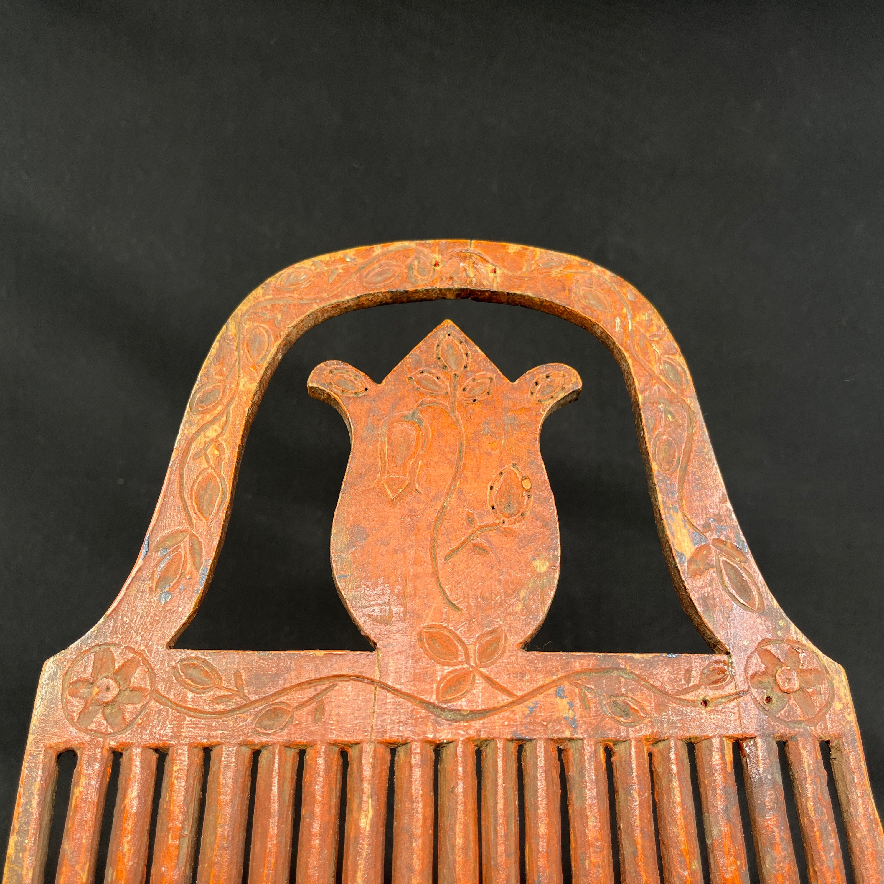 Antique elm weaving damper from 1808
