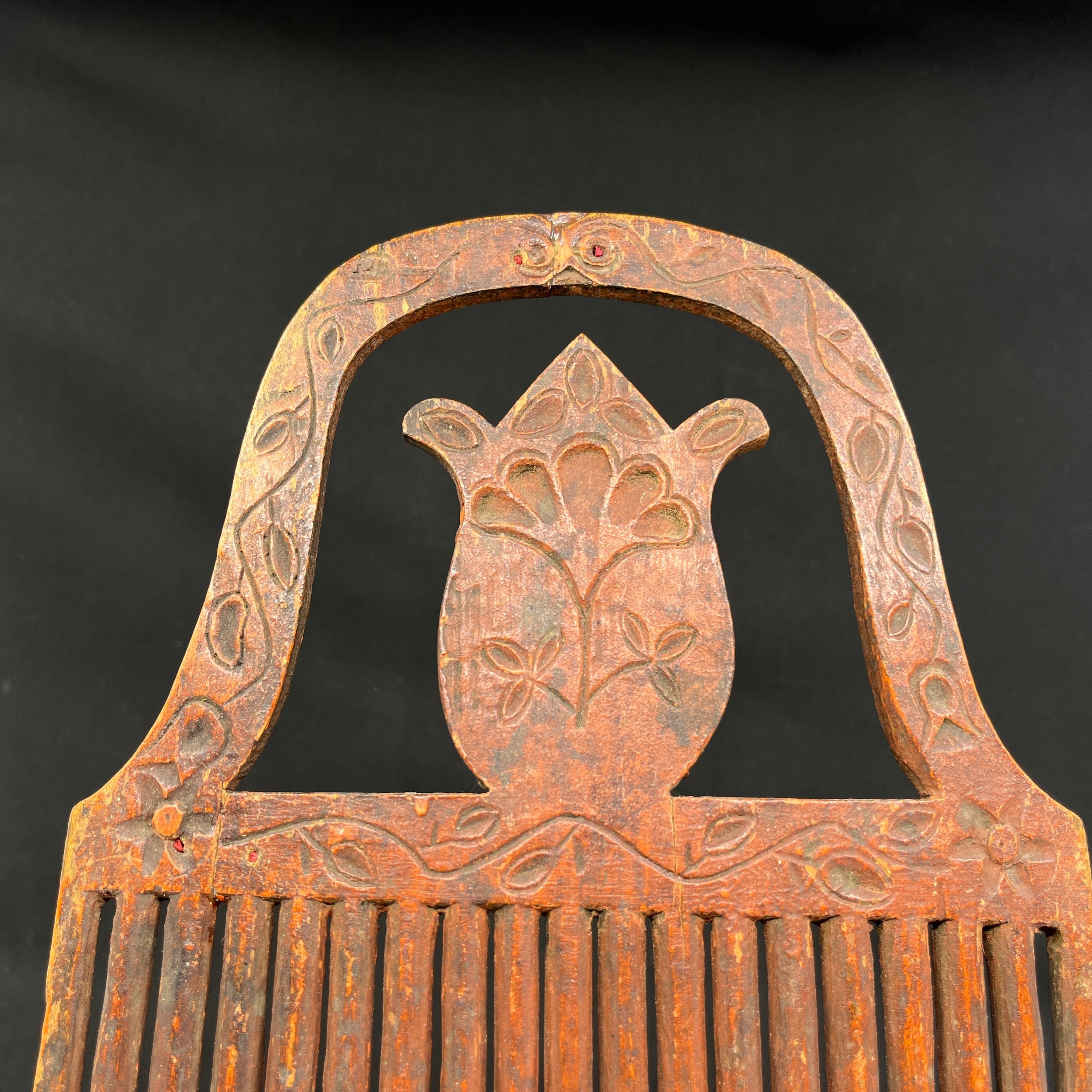 Antique elm weaving damper from 1808