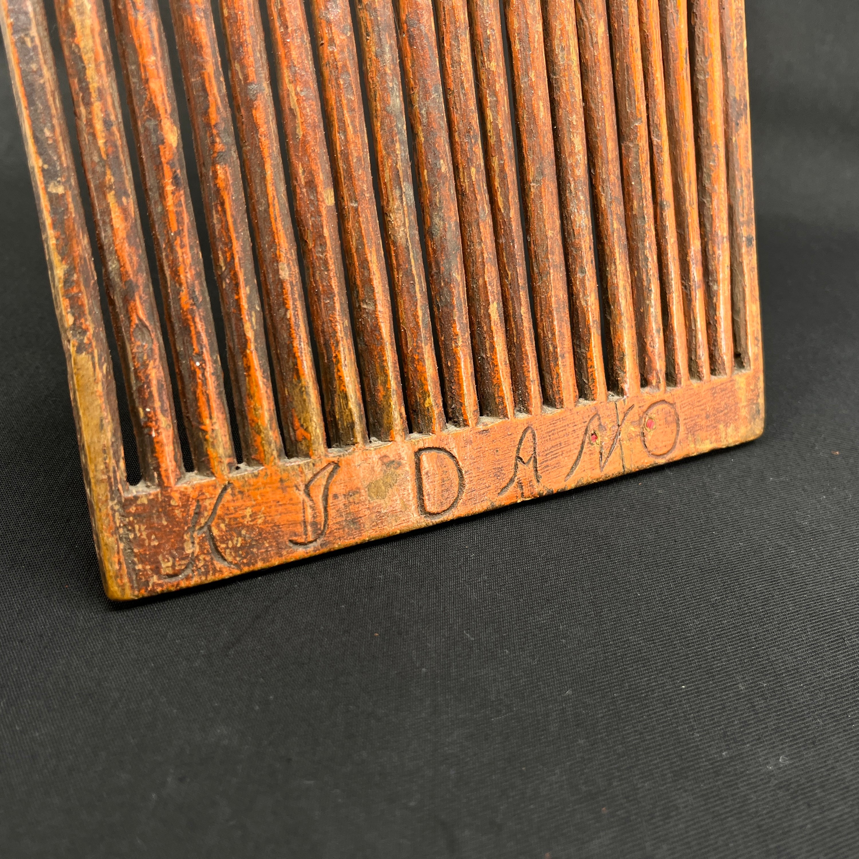 Antique elm weaving damper from 1808