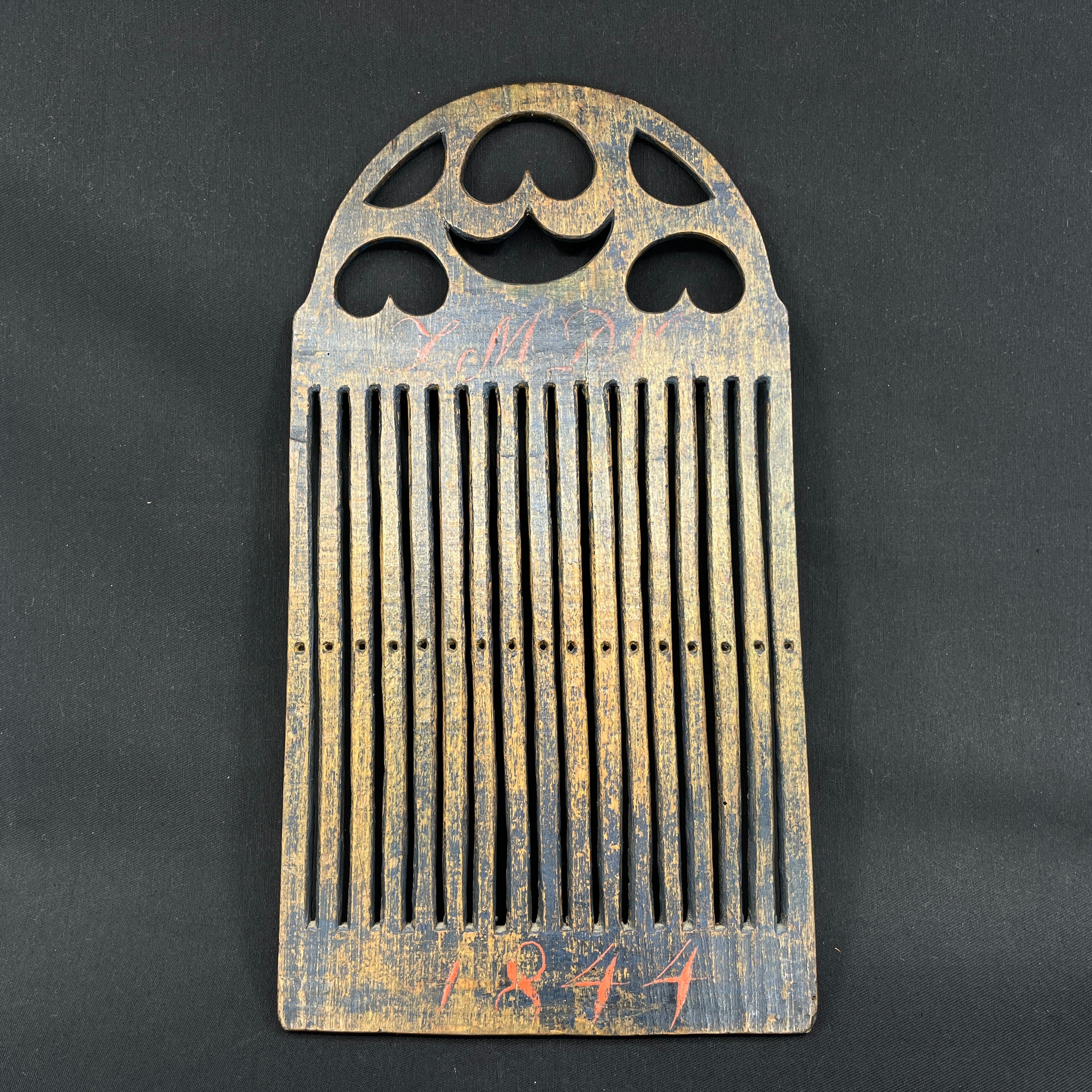 Antique elm weaving damper from 1844