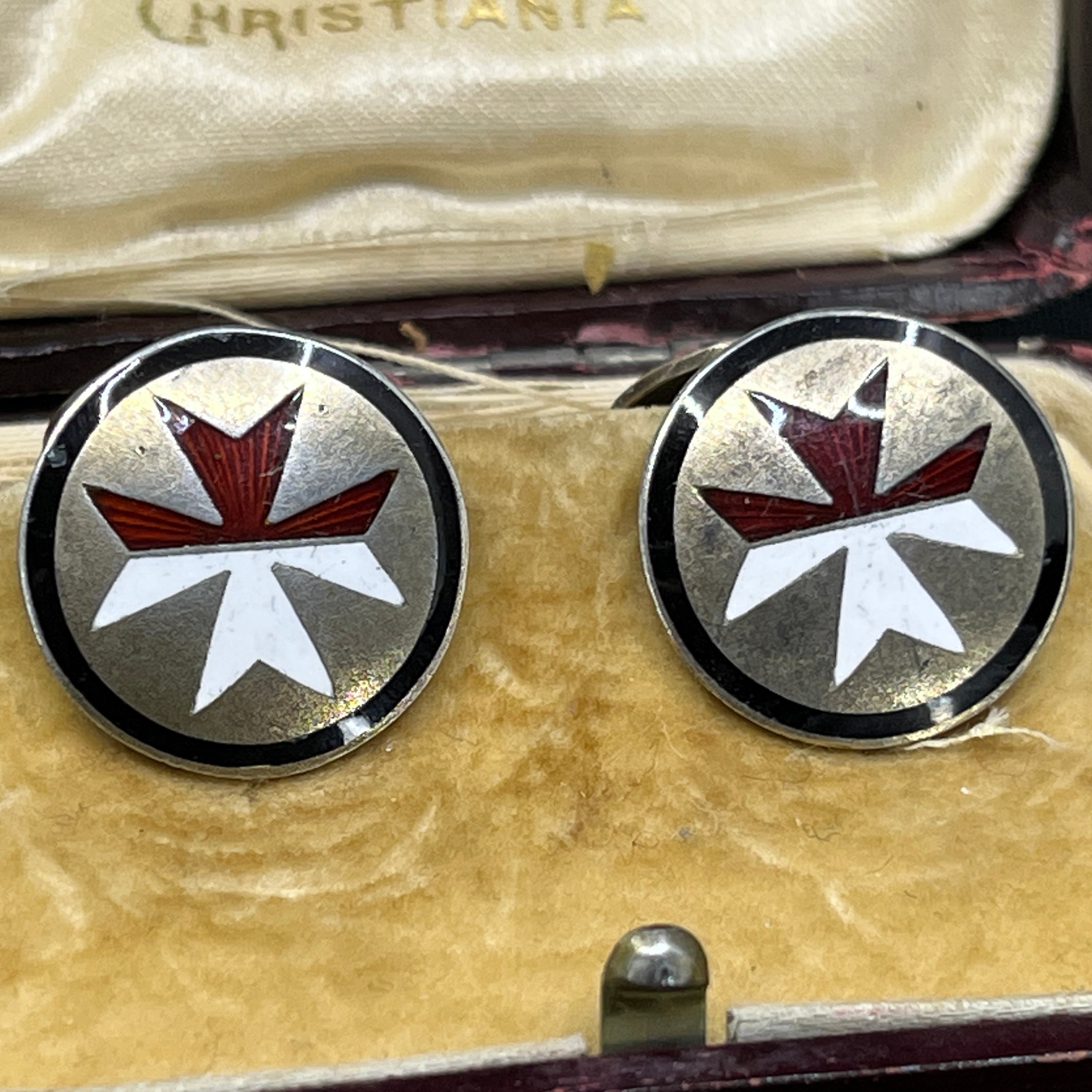 A pair of cufflinks from David Andersen with enamel