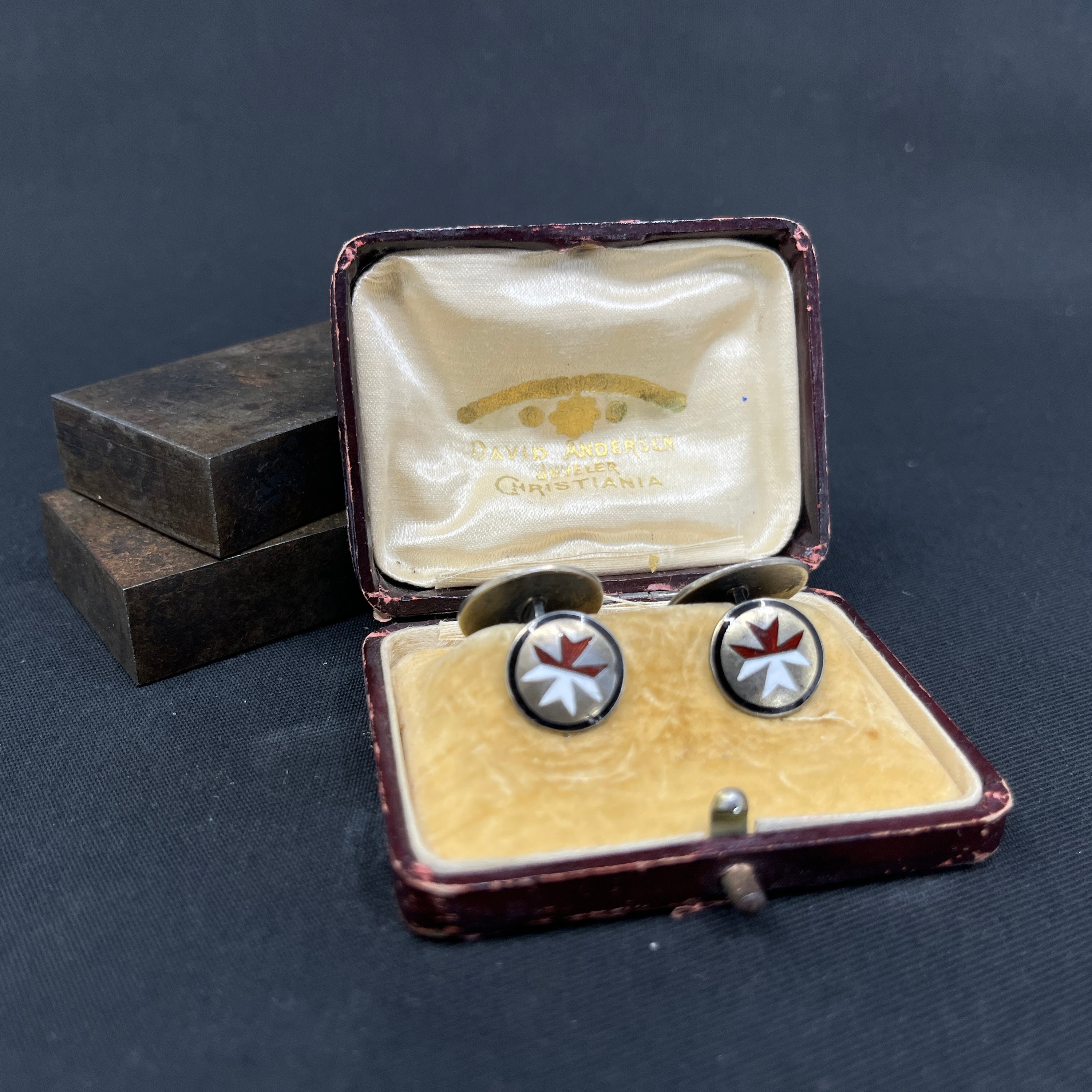 A pair of cufflinks from David Andersen with enamel