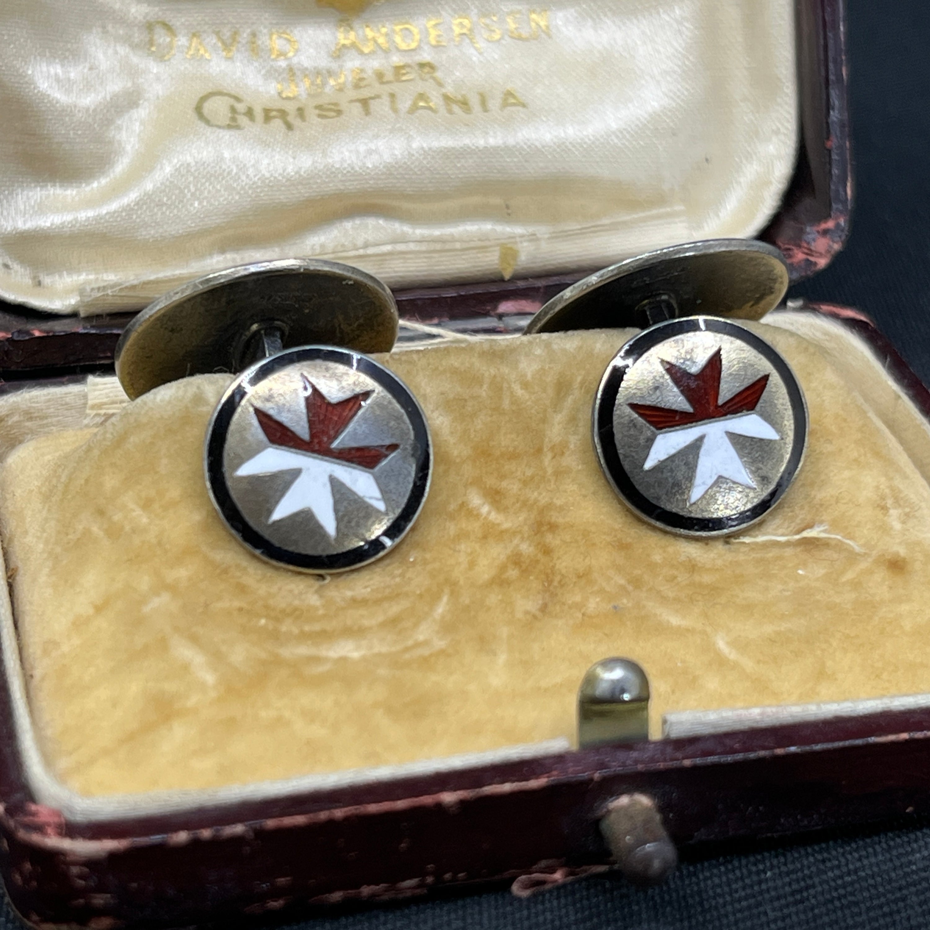 A pair of cufflinks from David Andersen with enamel