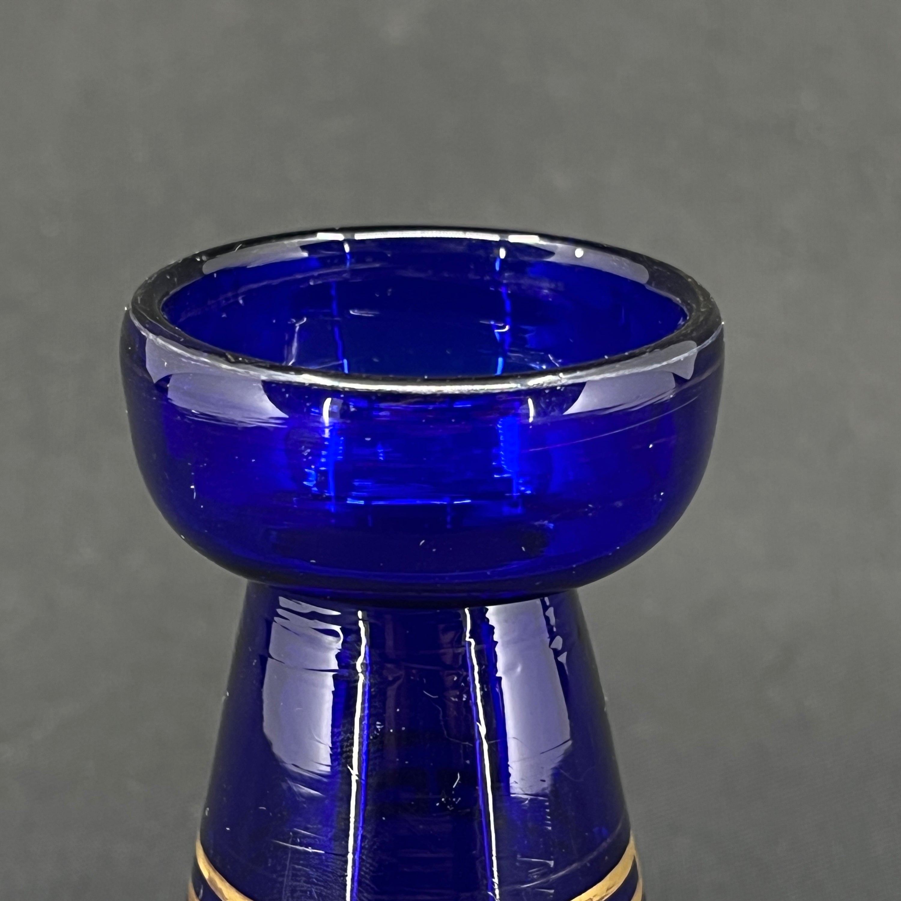 Rare tulip glass from Holmegaard with gold